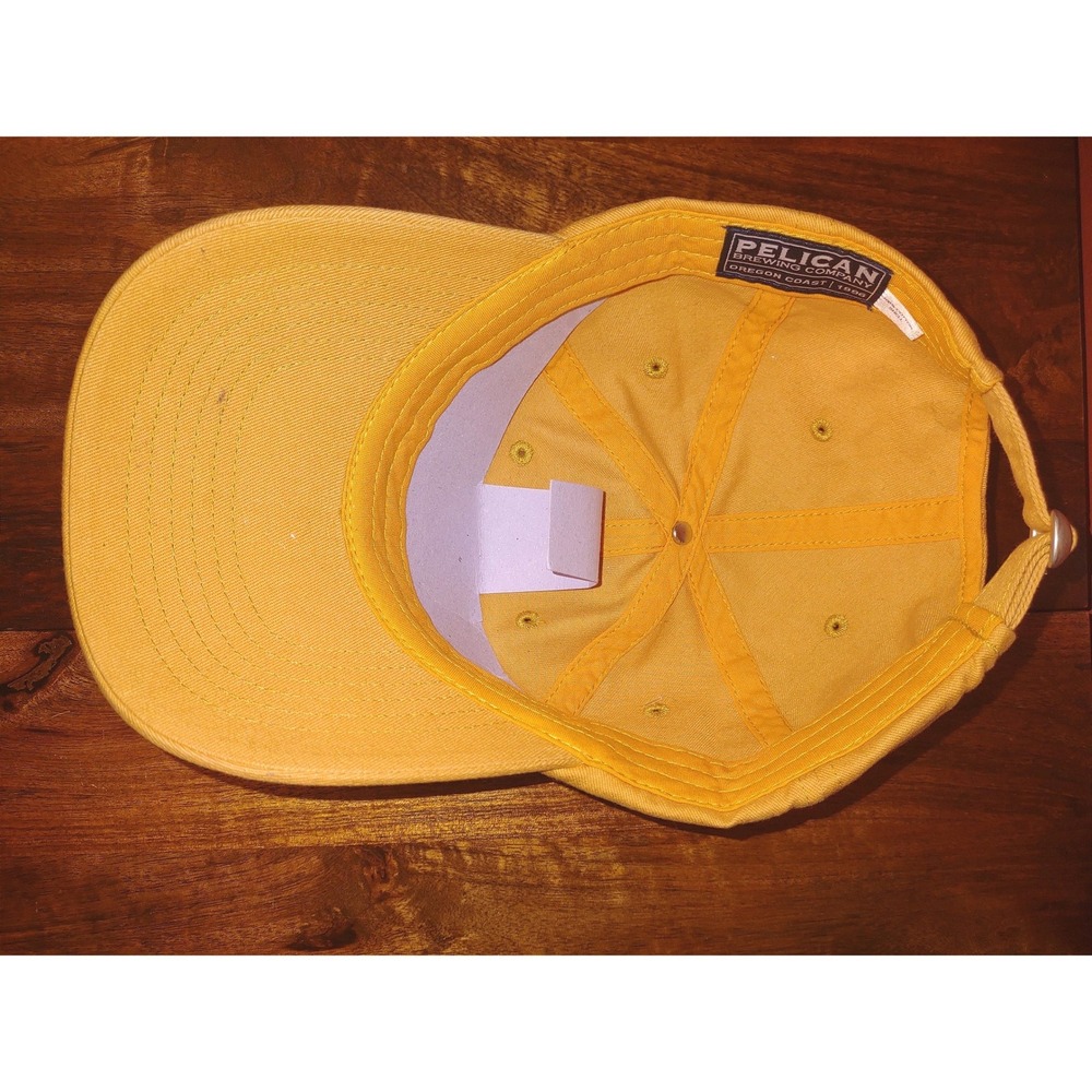 Pelican Brewing Co. Oregon Mustard Yellow Cotton Strapback Cap Baseball Hat NWOT - Picture 5 of 8